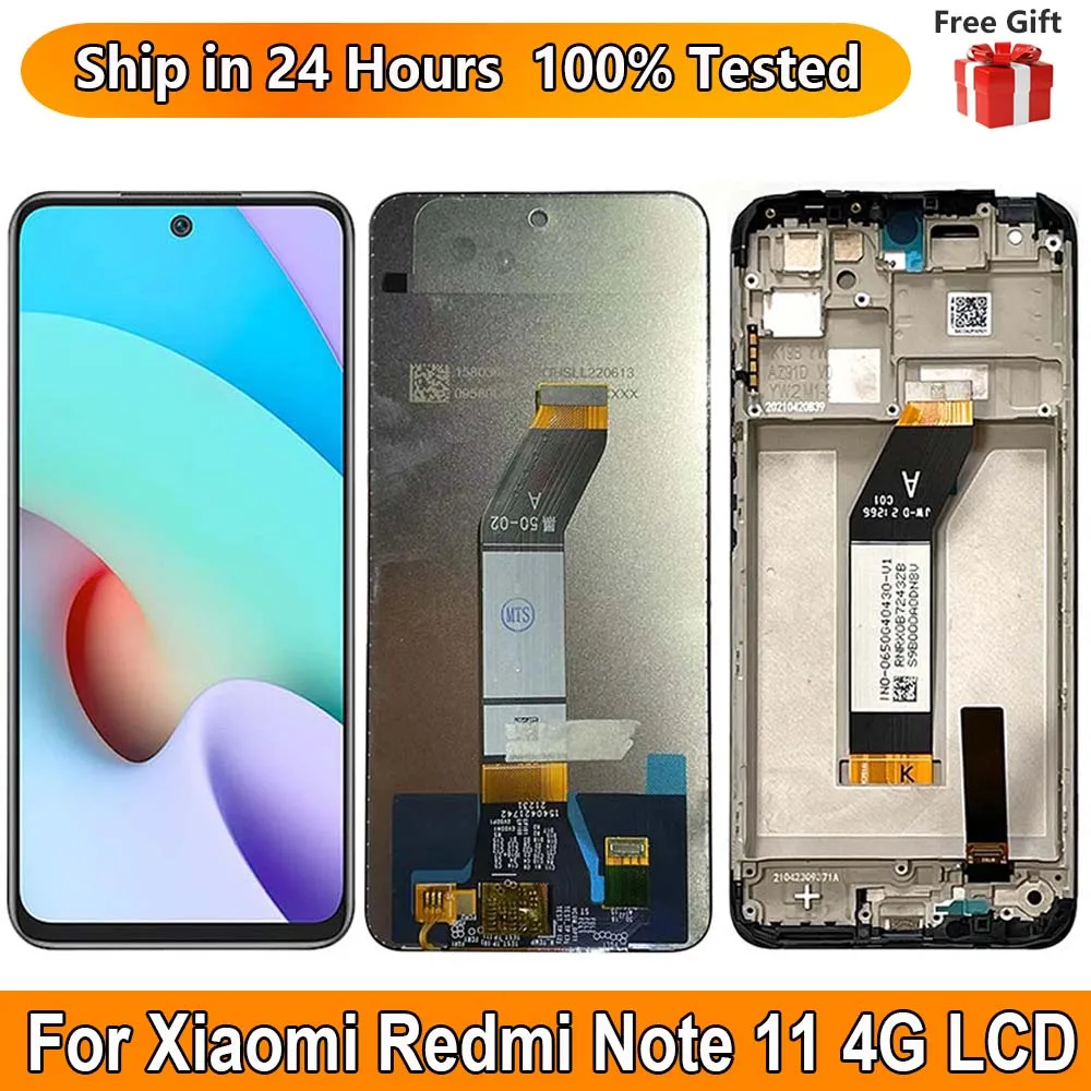 6.5 "Nuovo Per Xiaomi Redmi Note 11 4G Display Lcd Sensore Touch Screen Digitziter Assembly Sostituire Per Xiaomi Redmi Note 11 4G
