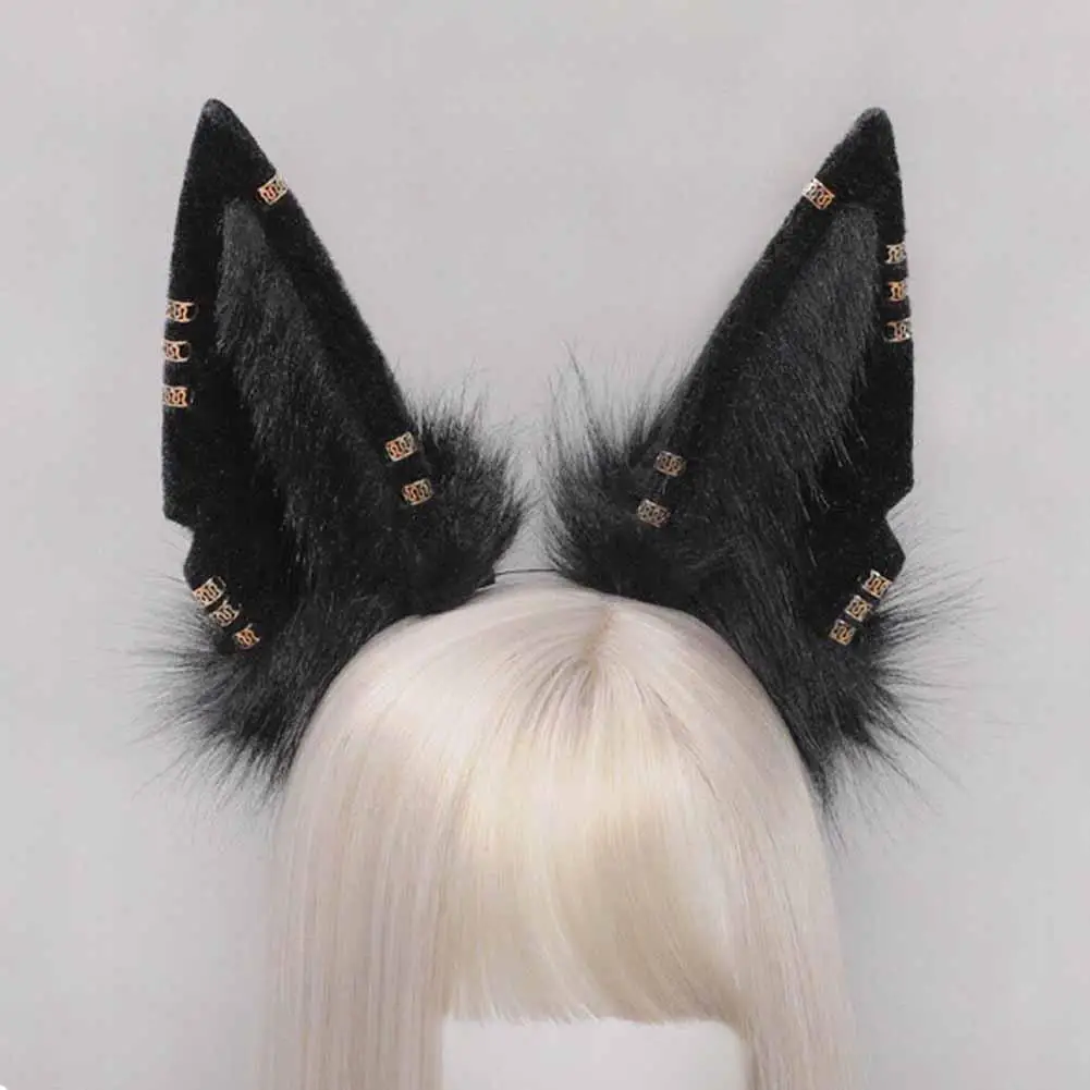 

Animal Wolf Ears Headdress Plush Hairband Furry Lolita Headband Anime For Halloween Christmas Cosplay Accessories For Women Girl
