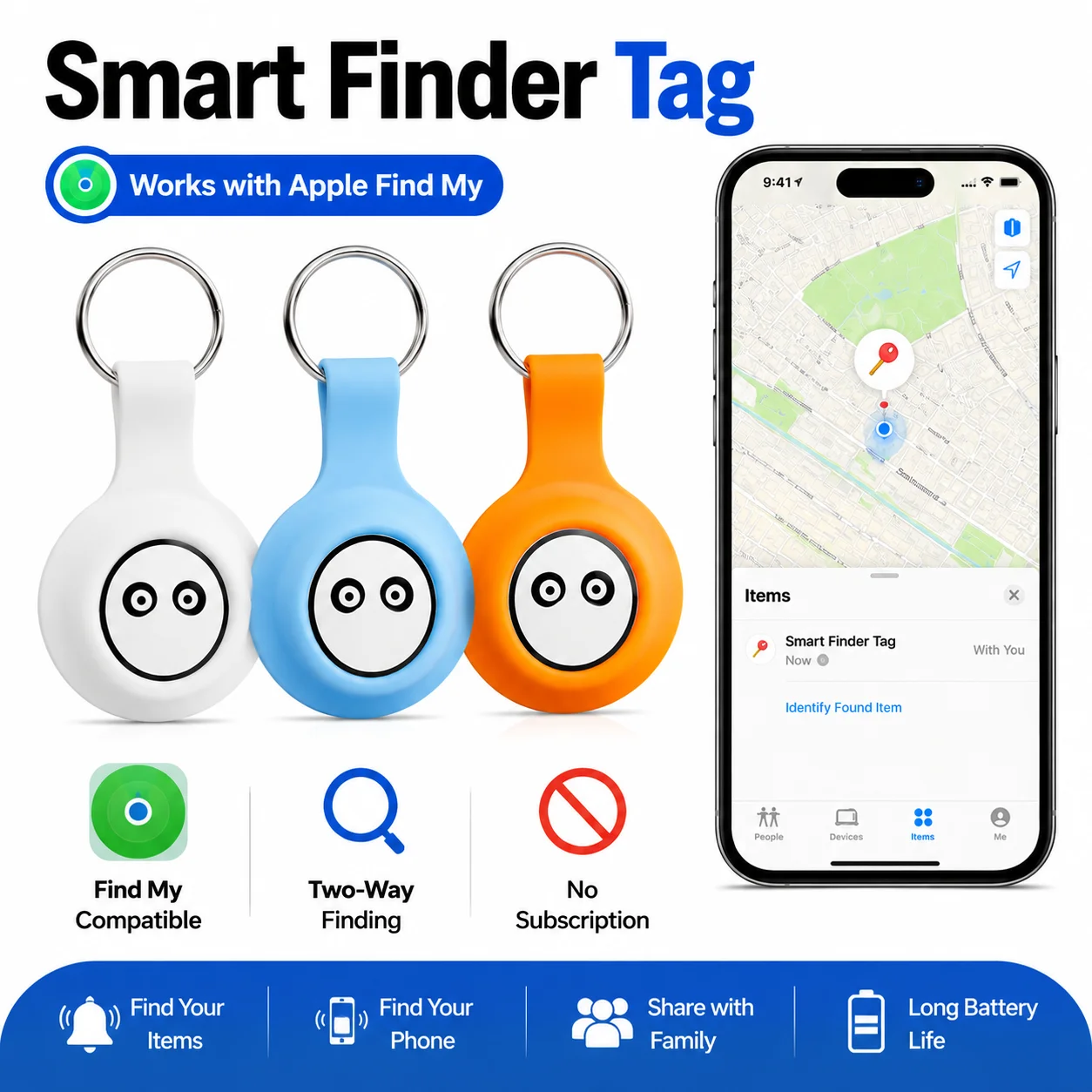 Smart Bluetooth Tracker with Anti-Lost Key Finder for Wallets and Backpacks