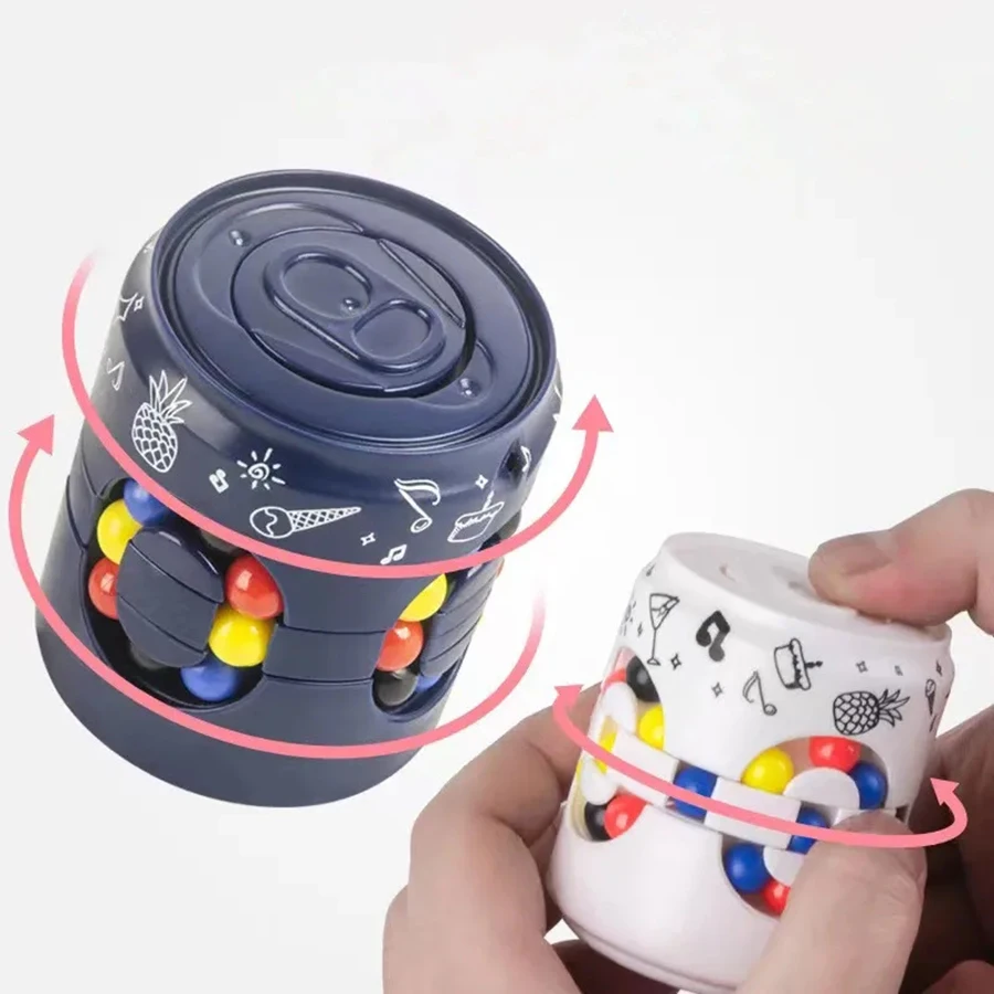 Decompression Toys Rotating Magic Bean Cube Cans Fidgeting Toy Educational Toy Rotating Can Children's Puzzle Stress Relief