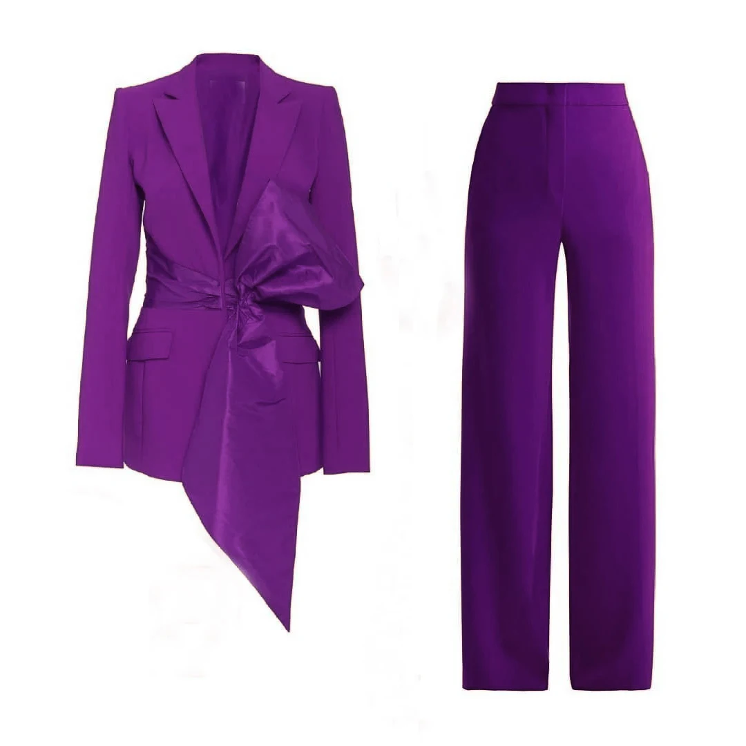 Women Party Dresses Solid Color Green Women Jacket Suits 2 Pieces