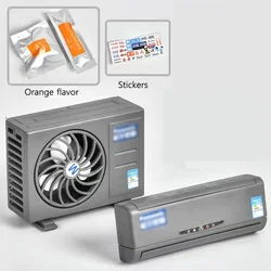 Solar - Powered Car Air Vent Aromatherapy with Creative Design and Three Fragrance Options (Orange flavor grey)