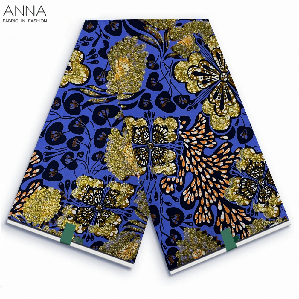 

Grand Super 100% хлопчатобумажная африканская восковая ткань высокого качества ткань с принтом воска Анкары 6 ярдов Женская ткань для шитья VLS74