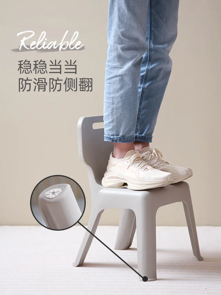 Plastic Children's Backrest Stool Kindergarten Thickened Small Bench Household Baby Dining Non-Slip Dining Chair