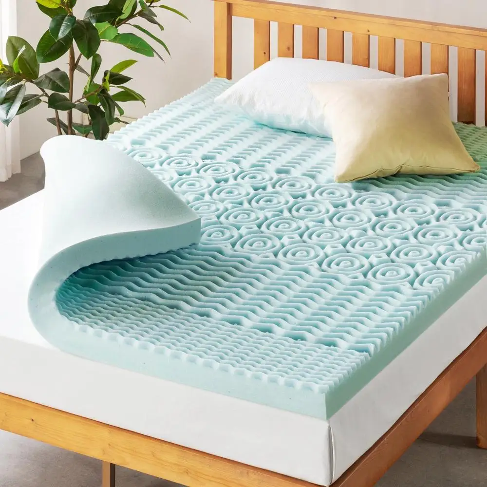 4 Inch Gel Memory Foam Mattress Topper 5 Zone Cooling Technology Pressure Relief Conforming Foam Short Queen Undisturbed Sleep 2