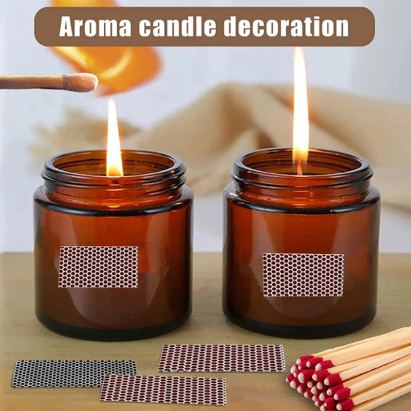 Matchstick Striker Sticker DIY Rectangle Adhesive Matches Skin Flame Paper Phosphorus Sheet for Aromatherapy Candle match striker