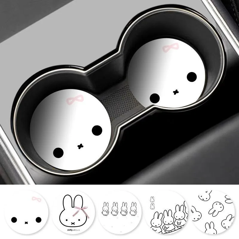 Miffy Rabbit Print Cute Coaster - Exquisite, Fashionable, Non-Slip Car Decoration