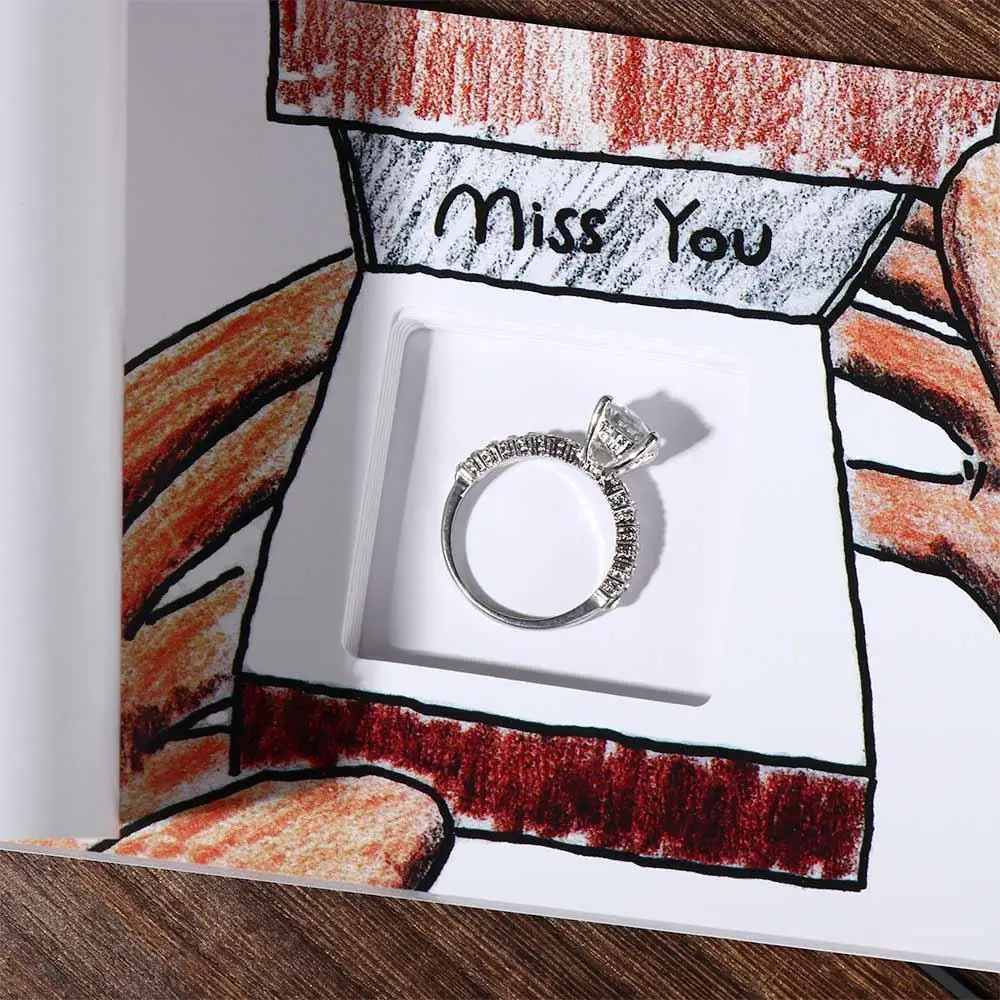 

Hidden Ring Necklace Confession Comic FlipBook DIY Propose Gift Romantic Hand Flipped Book Creative Trends