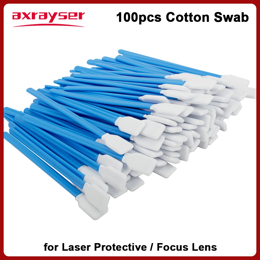 100pcs Industry Cotton Swab Cleaning Tools Anti-static Dust Off Nonwoven Fiber Laser Tools Lens Protective Window