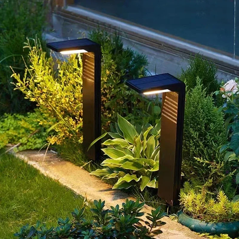 Solar Garden Lights Outdoor Waterproof LED Light Decoration Pathway Landscape Bollard Solar Lawn Lights for Yard Walkway