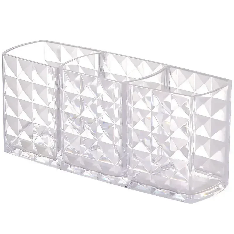 Acrylic Cosmetic Storage Box Makeup Brush Holder Organizer Lipstick Eyebrow Pencil Bathroom Storage Display Stand Diamond 4