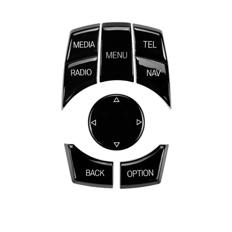 자동차 인테리어 콘솔 iDrive 멀티미디어 컨트롤 단추 교체 커버, BMW E 섀시 1, 3, 5 시리즈 X1, X5, X6, E90, E70, E60, E71 용