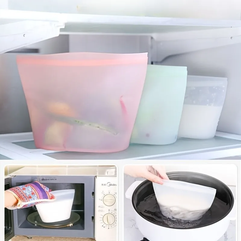 Reusable Food Grade Silicone Leak-Proof Storage Bag