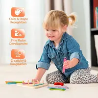 Children's Wooden Montessori Variable Shape Matching Column Creative Building Blocks Early Education Toy Baby Puzzle Blocks 2