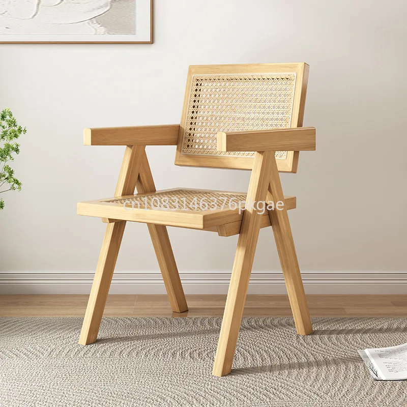 Solid Wood Design Dining Lazy Chair Simple  Network Red Leisure Armrest Chair Minimalist Chaises Furniture