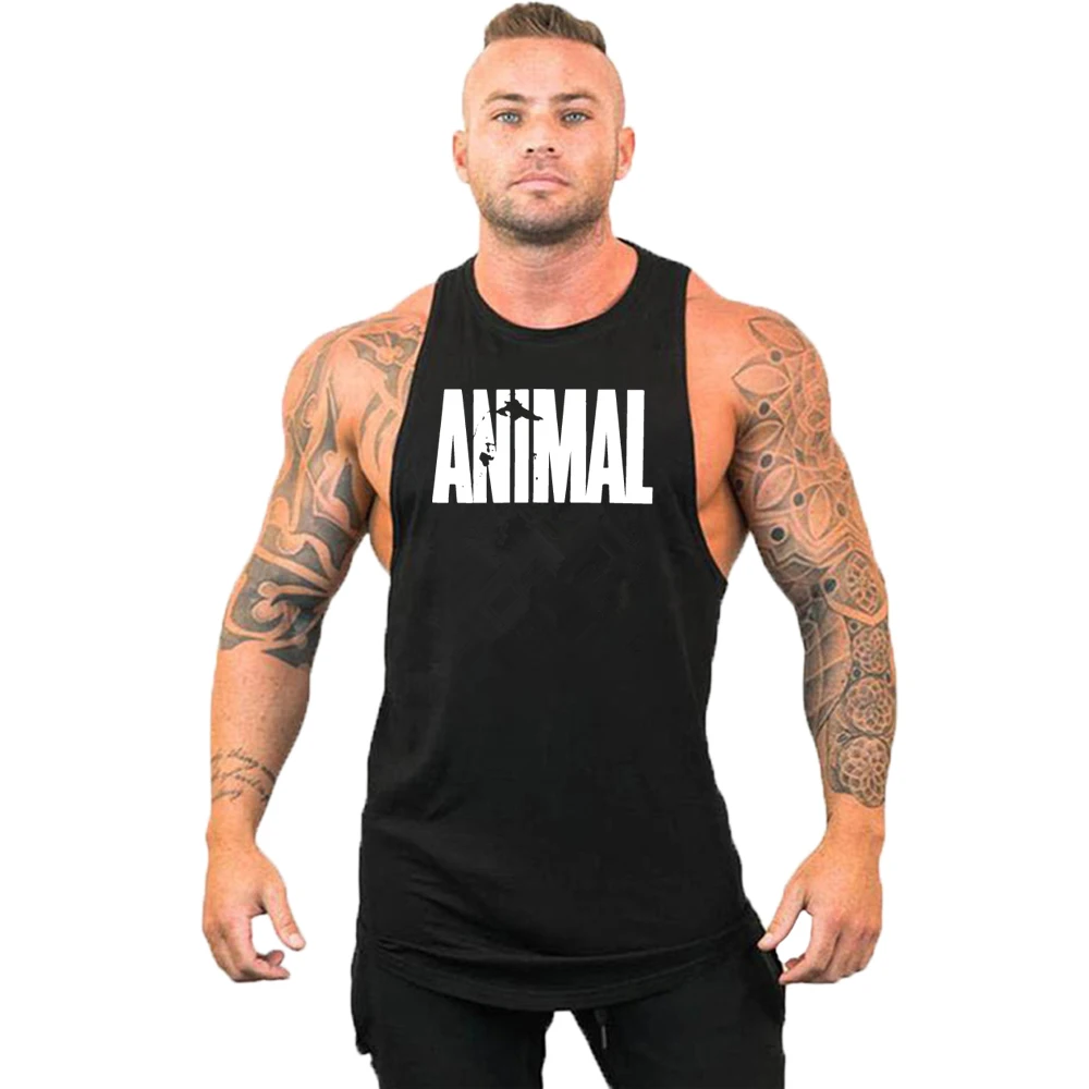 Tier Fitness Kleidung Bodybuilding Shirt Männer Top für Fitness ärmellose Sweatshirt Gym T-Shirts Schädel Mann Männer Weste Stringer – Detail 12