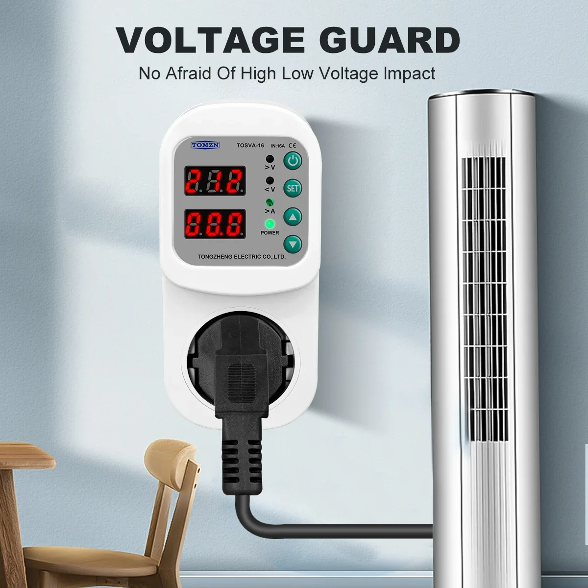 TOMZN Automatic Voltage Current Protector Socket AC 110V 220V Adjustable thumbnail 6