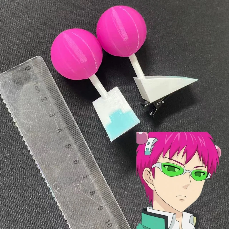 Anime La Disastrosa Vita di PSI Saiki K. Saiki Kusuo Cosplay Prop Rosa Copricapo Rosa Accessori Resistenti al Calore Cos Convenzione