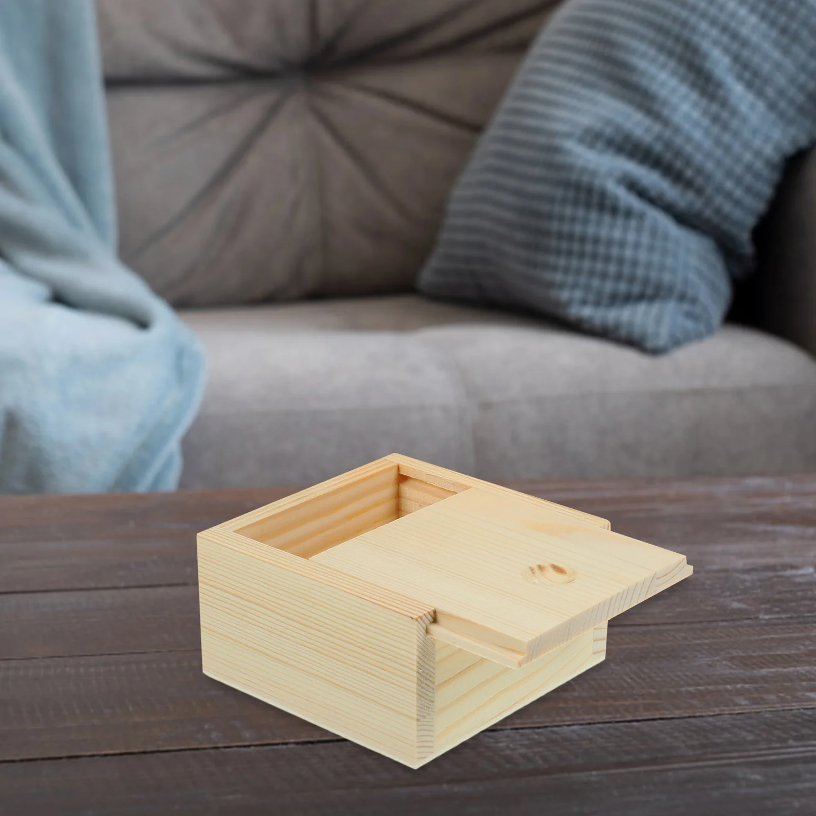 

Handmade Wooden Box Soap Jewelry Container Sliding Cover Box (Khaki)