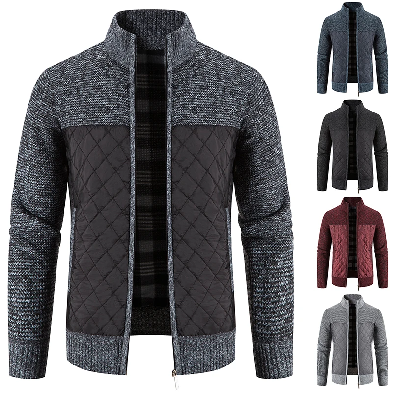 Mens Warm Knitted Sweater Jacket Fleece Sport Cardigans Casual Luxury Clothing Slim Fit  Male Coat Spring Autumn Y2K Knitwear sweater cardigan men autumn winter fleece thick warm loose zip up coat hombre brown navy blue jumper male y2k jackets blazers