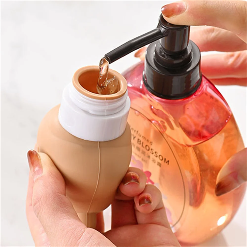 RORPOIR 3pezzi Dispenser Per Shampoo Ragazza Forma Panda Pressione Ricaricabile Per Gel Doccia e Lozione Design e Multifunzionale Per Cucina e Bagno