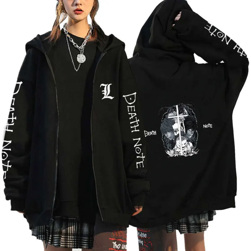 thumbnail image 1 of Sudadera con capucha de talla grande para hombre, ropa de calle informal con cremallera, de Anime, 1 of 3