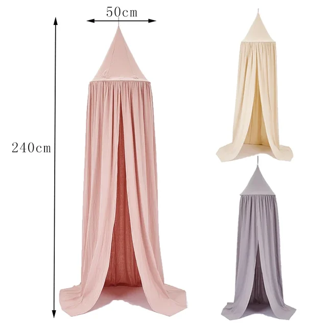 Tentes de maison de jeu pour enfants, rideau de lit CAN Amendments, tente de face pour bébé, décor de chambre d'enfant, moustiquaire bretonne ronde, cantonnière 6