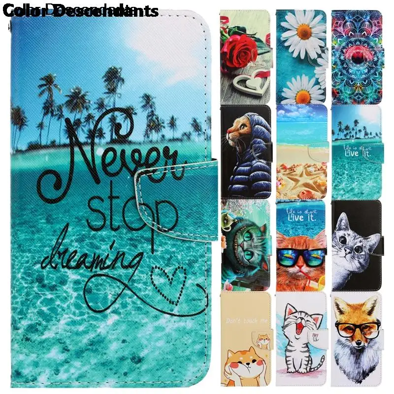 Per Custodia Iphone 12 Pro Cover Per Telefono In Pelle Sfor Iphone12 Mini Iphone 12 Mini 12Pro Max Cartoon Dog Cat Pattern Portafoglio Flip Case