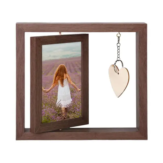 Dupla Mellékképes Képkeret Függőleges Rusztikus Fotókeretek 360 Forgó