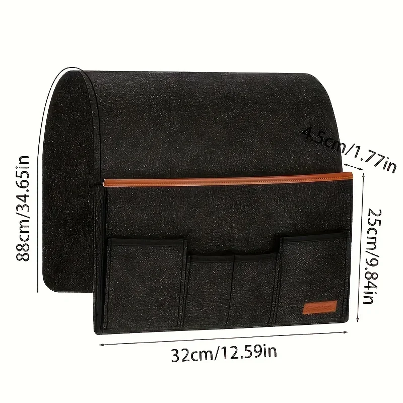 Sturdy Felt Hanging Organizer for Bedside & Dorm Rooms - Multi-Pocket Storage Pouch for Remote Control Books Essentials