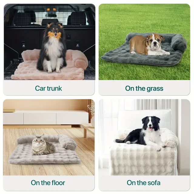 1pc Faux Rabbit Fur  Large Dog Mat Cat Bed Pet Mattress Fun Luxury Plush Pet Bed Suitable for Small To Medium Dogs and Cats애견용품 5