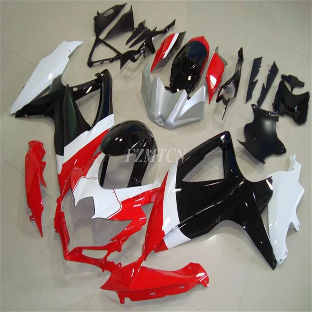 

Новый комплект обтекателей из АБС-пластика, подходит для Suzuki GSX-R 600 750 K8 2008 2009 08 09 10, кузов красного, черного и белого цвета на заказ