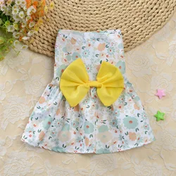 Cute Floral Princess Dress for Small Dogs - Lightweight Summer Pet Apparel (Yellow)