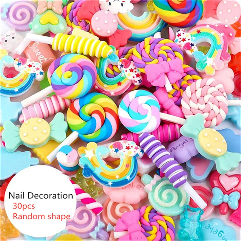 Kawaii Nail Charms 50 Pcs Slime Charms Bulk Candy Charms for Acrylic Nails  Cute Flatback Resin