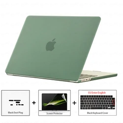 Ultra - Thin Protective Case Set with Dust Plug, Screen Film & Keyboard Cover for Air 13 M2 M3 M4 M5 (Dark Green3 EU)