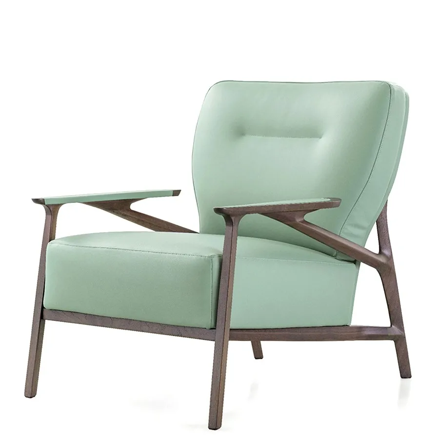 

Modern Living Room Furniture Leather Sofa Armchairs Creative Art Leisure Wood Chair Italian Lazy Chair