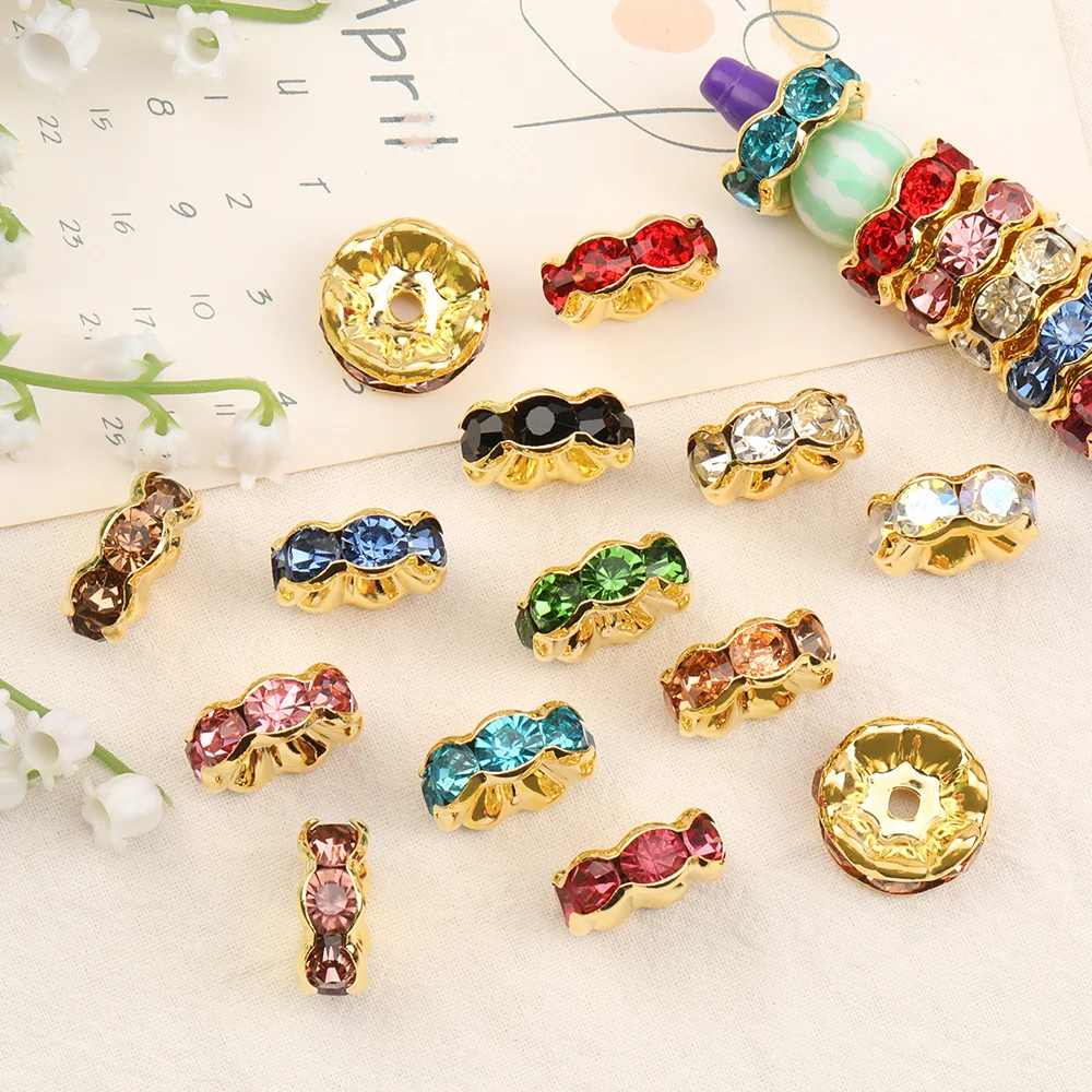 Cordial Design 100Pcs 21*21MM Copper Spacers/Rhinestone Effect/Wheel Shape/DIY Making/Hand Made/Jewelry Findings & Components - cordial