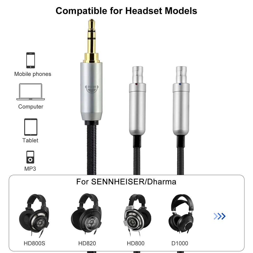 OKCSC HiFi XLR 4.4mm 3.5mm 2.5mm 6.35mm Plug 2m/200cm Cable For