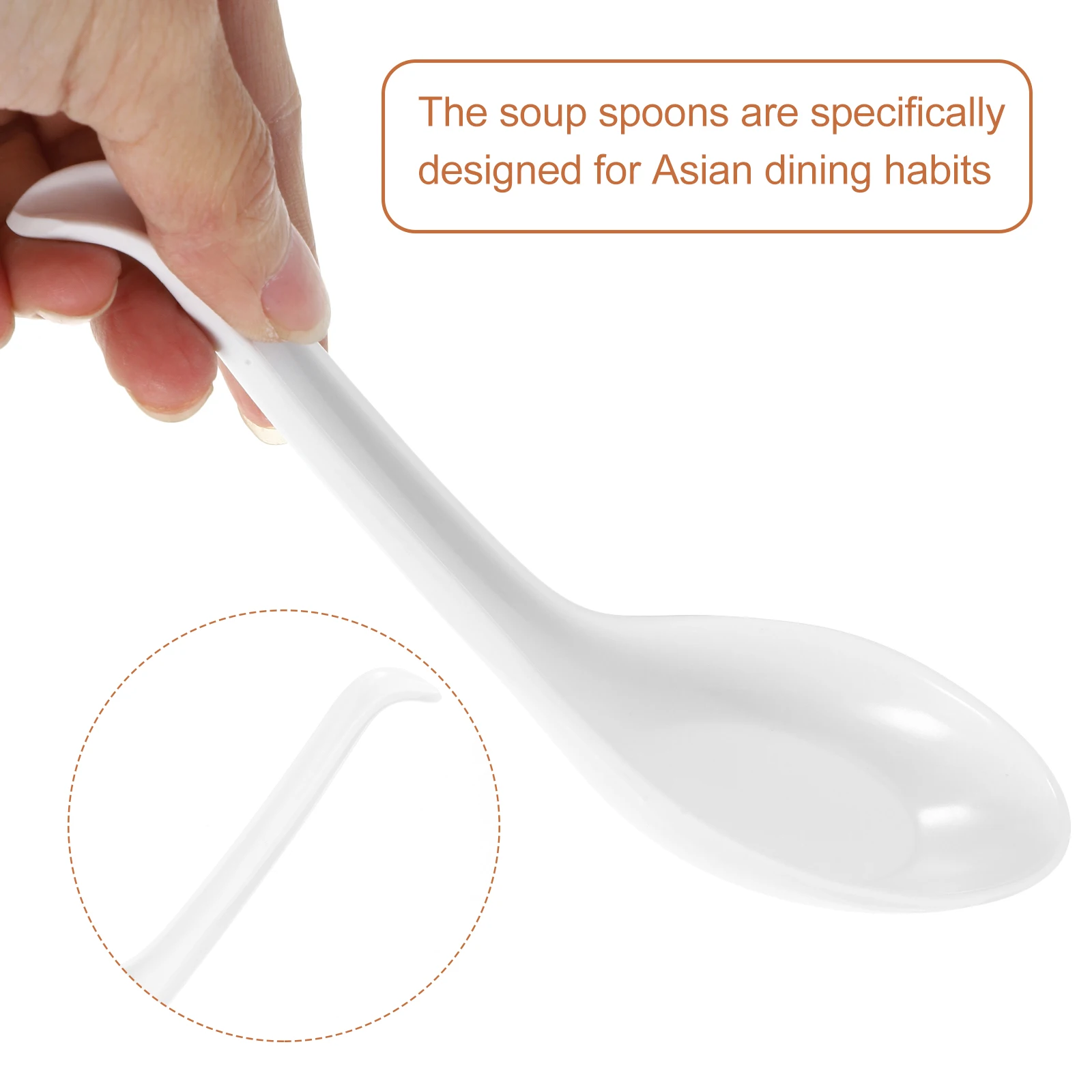 Soup Spoons Rice Spoons Flatware Scoop Tableware 6pcs For Home Restaurant