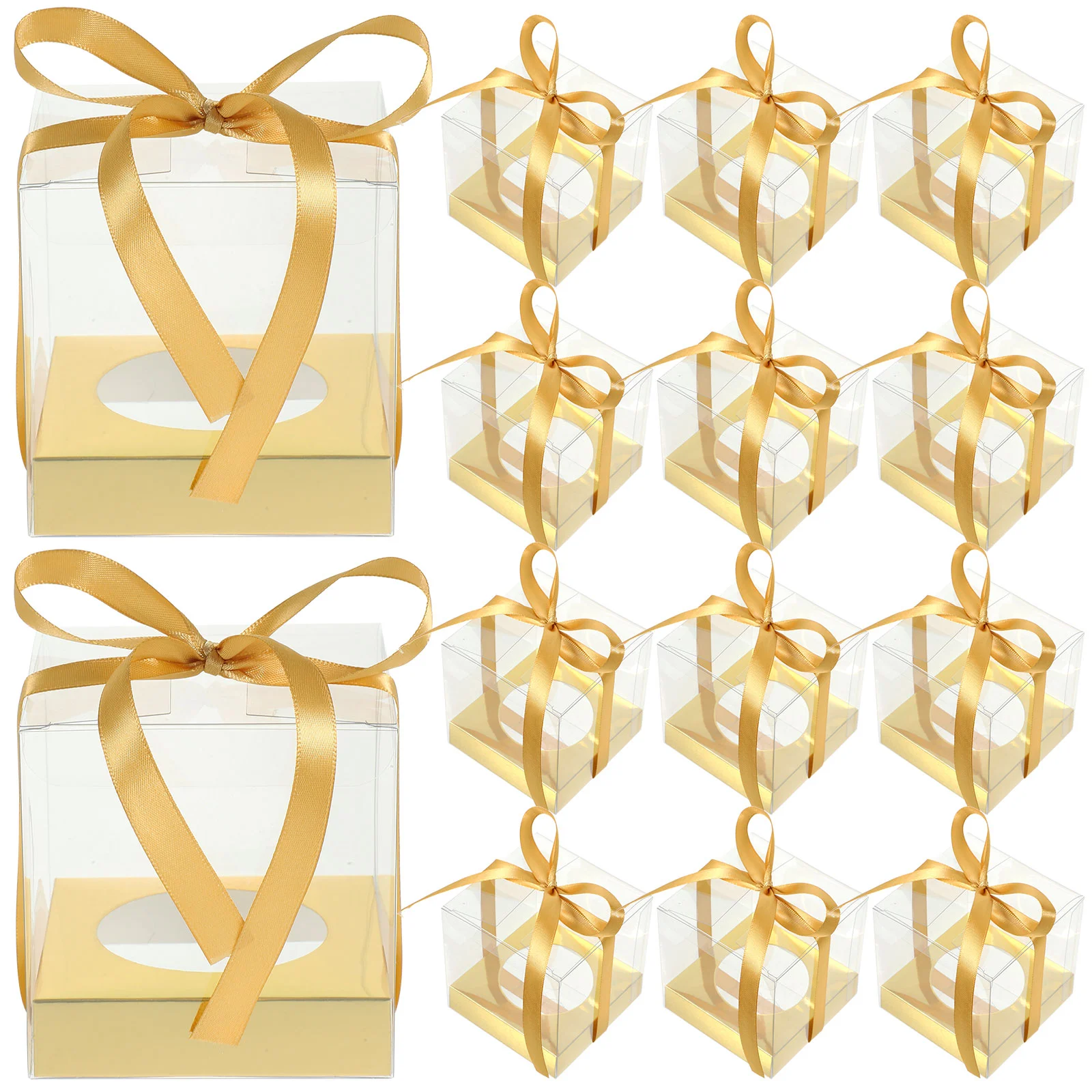 

Clear Mousse Cake Boxes Mousse Packing Case With Ribbon Decoration PET Mousse Cake Box Paper Cup Dessert Box Ribbon