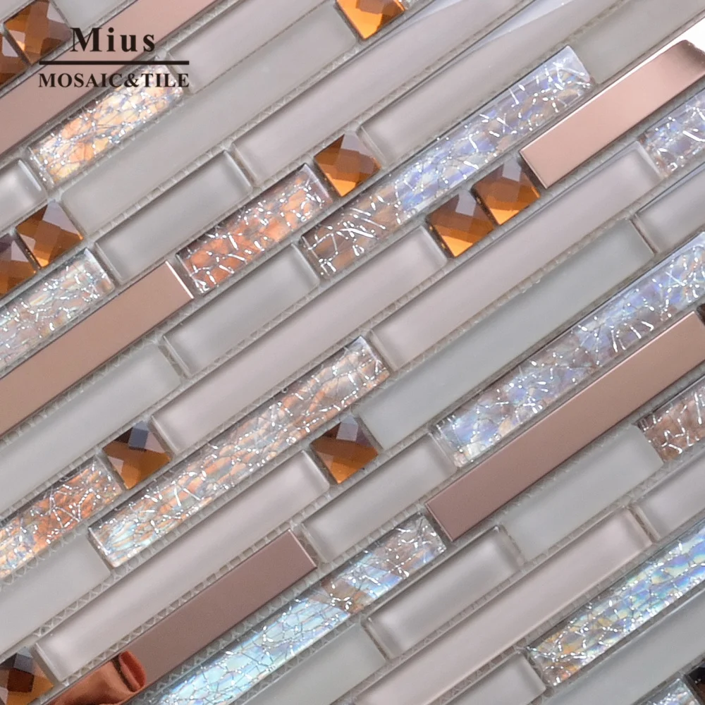 Mirror glass mosaic mix metal mosaic tile