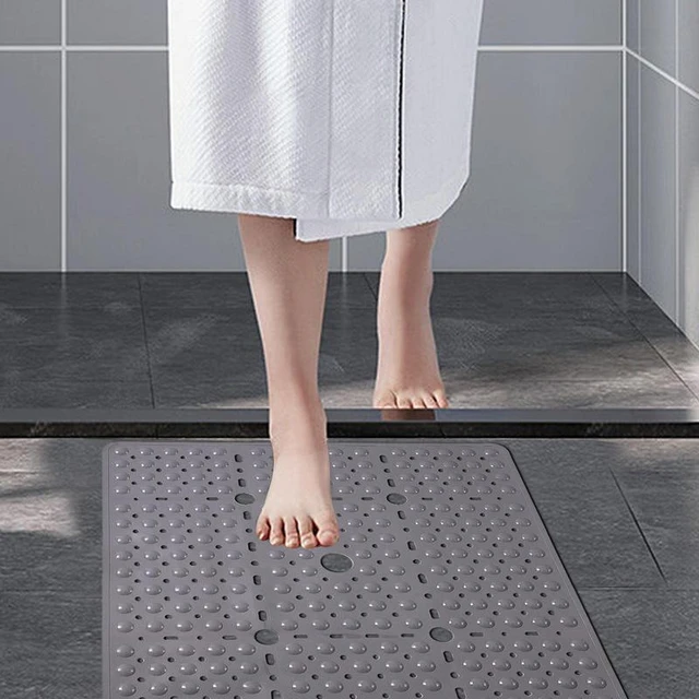 Shower Mats For Inside Shower Non Slip Square Shower Mat With Drain Holes  Soft Sturdy Anti Slip Bath Mat Machine Washable For - AliExpress