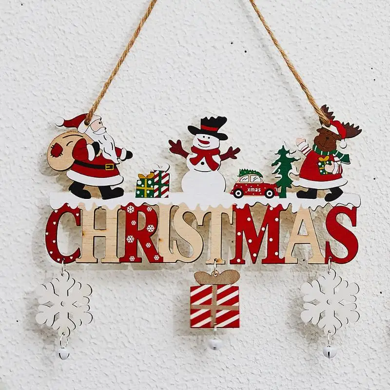 Festive Christmas Tree Wall Decor; Wooden Crafted Hanging Pendant; Xmas Party Scene Additions; Unique Gift