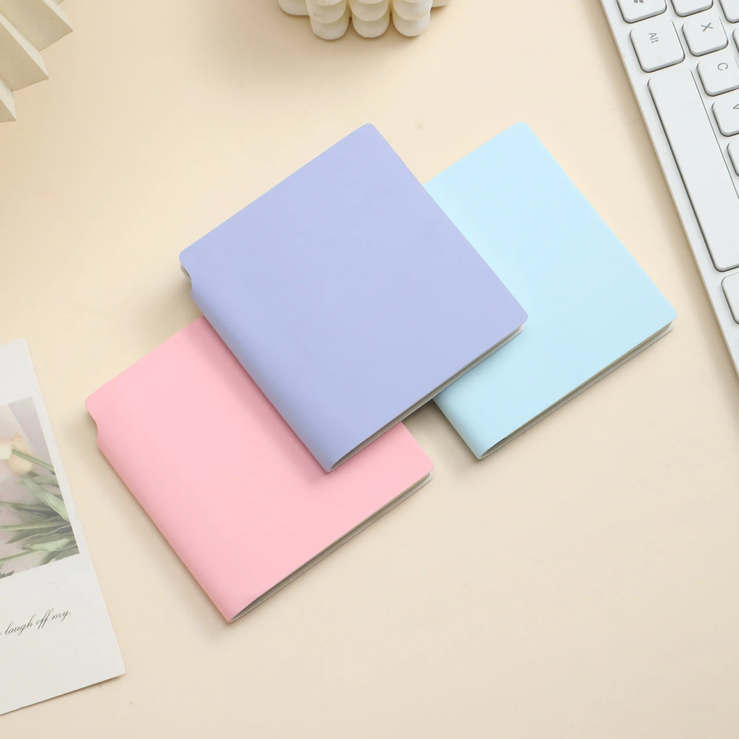 Set of 3 PU Leather Mini Pocket Journals – 196-Page Blank Notepads with Pen Holder
