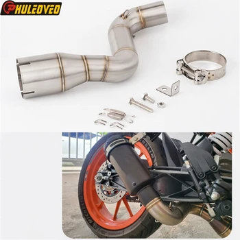 Motorcycle Exhaust Middle Link Pipe for KTM 200 DUKE RC 200 2021 2022 Suitable for 51mm Exhaust Escape Moto Muffler Silencer Pot