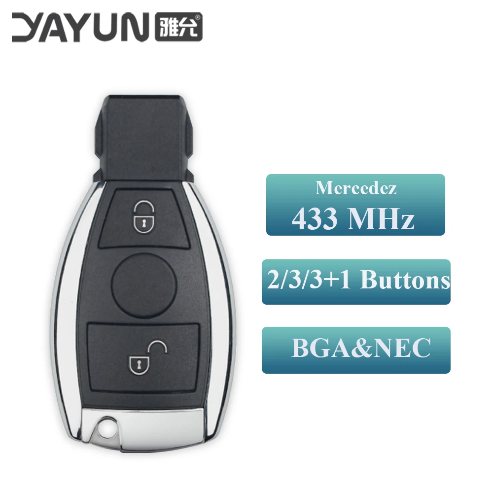 

Remote control car key fob case 2/3/3+1 buttons for Mercedes with NEC&BGA Key Shell