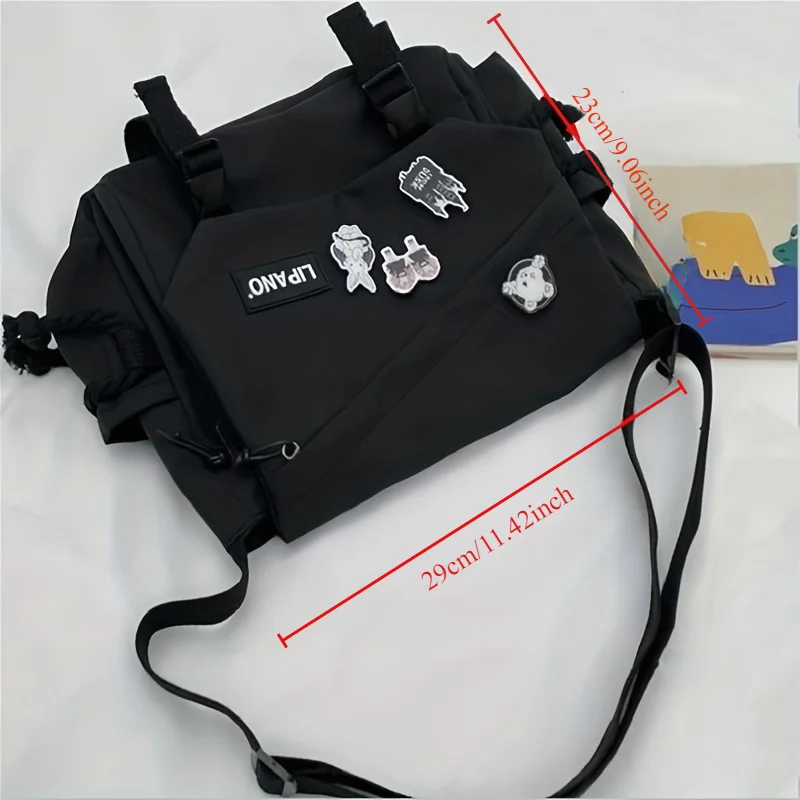 1pc Nylon Handbag Shoulder Bag Large Capacity Messenger Bag, Men's Messenger Bag Student School Bag