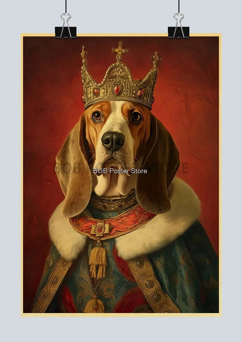 ヴィンテージのペットの高貴な肖像画のポスター、クラフトアート