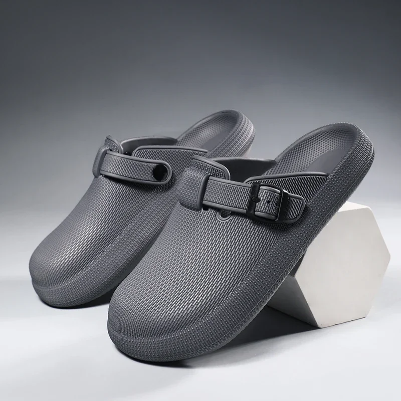 Men Slippers EVA Slip On Casual Walking Shoes Men Casual Baotou Half Slipper Comfortable Soft Household Sandals