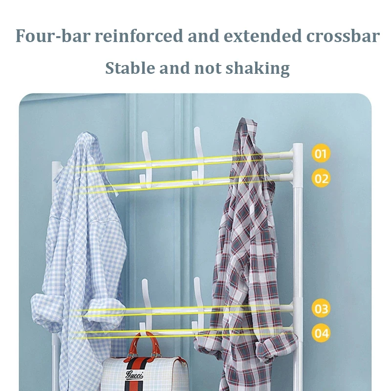 Coat Rack Clothes Hanger Floor Hanger Storage Wardrobe Clothing Drying Racks Shoe Rack Bathroom Furniture Hanger Rack Hangers